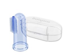 Перша зубна щіточка на пальчик (масажна) + футляр, Babyono